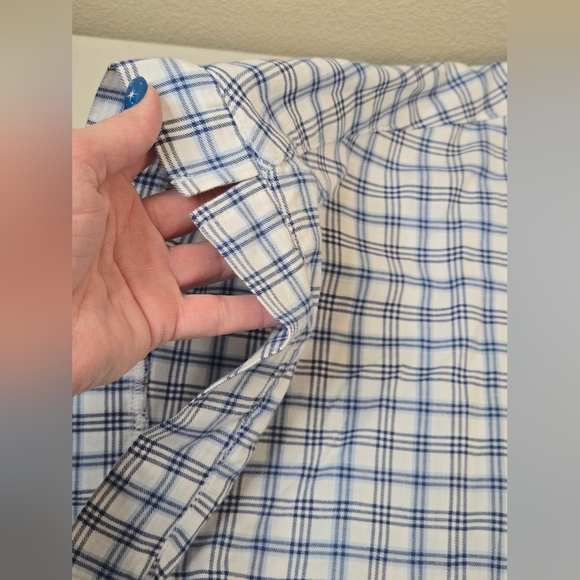 NWT Noble Outfitters Button Front Short Sleeve Shirt Blue Plaid 3X - Picture 4 of 16